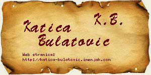Katica Bulatović vizit kartica
